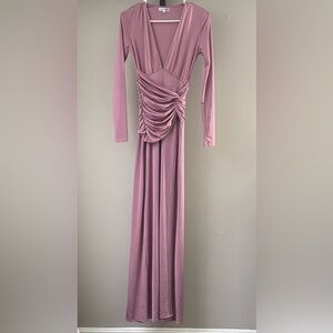 Fashion Nova Dusty Pink Long Sleeve Dress